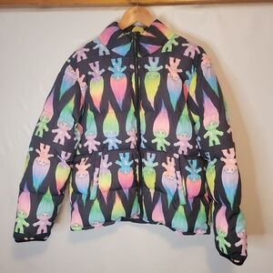 Retro Good Luck Trolls Puffer Jacket